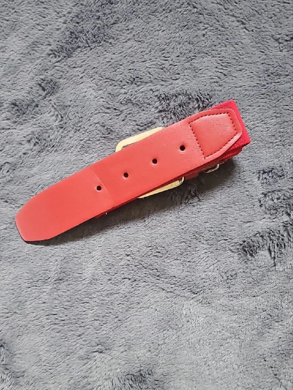 CHAMPRO Red and White Elastic SOFTBALL Belt with Silver Buckle